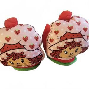 Strawberry Shortcake Character Plush Slippers with Non-Slip Soles